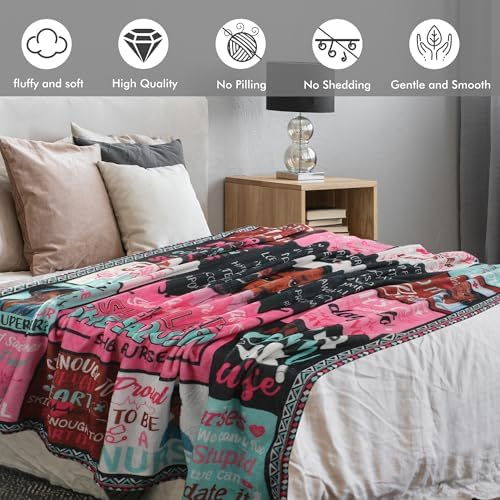 Romart Nurse Gifts for Women Throw Blanket with Quotes