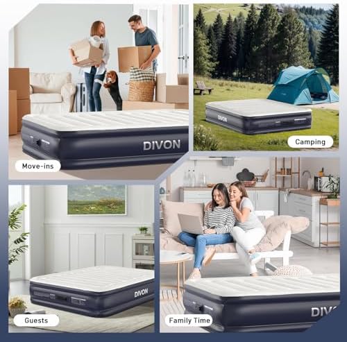 DIVON Queen Air Mattress with Built-In Pump
