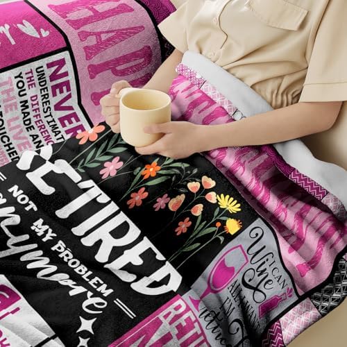 Retirement Throw Blanket for Women 60x50in