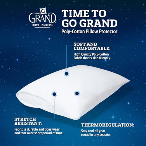 Mastertex Queen Pillow Covers 2 Pack - Zipper Allergy Protector