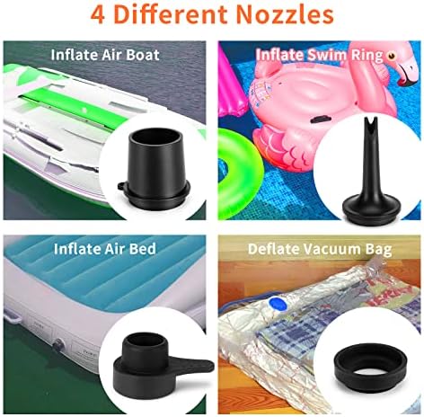 Flanney 2-in-1 Electric Air Pump with 3 Nozzles and 4000mAh Battery