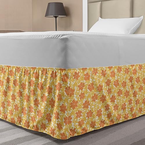 Ambesonne Spring Bed Skirt with Flower Petals Design 1