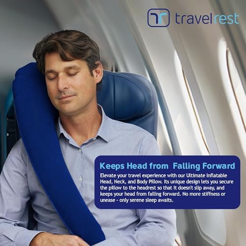 Travelrest Ultimate Inflatable Neck Body Pillow - Blue 1