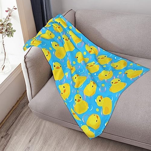 Wizfuyq Yellow Rubber Ducks Throw Blanket 50x40 Inch
