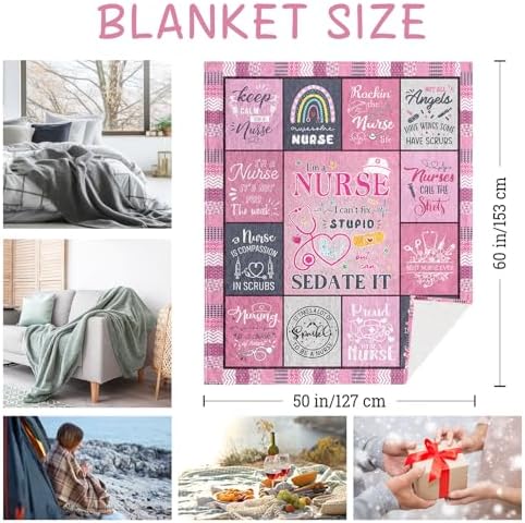 Nurse-Themed Fleece Throw Blanket 60x50