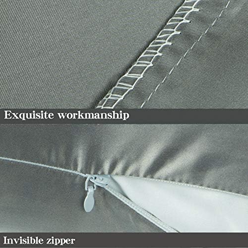 NTBAY Satin Pillowcases Set of 2 with Hidden Zipper 20x36 Inches Dark Grey