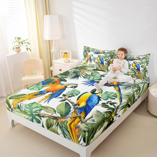 Manfei Wildlife Animals Fitted Sheet Set Queen Size