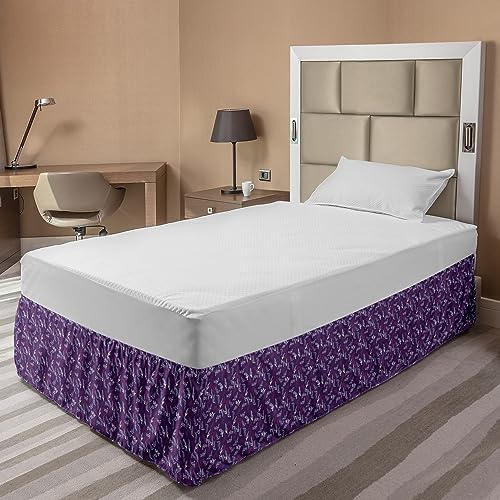 Ambesonne Leaf Bedskirt in Dark Magenta