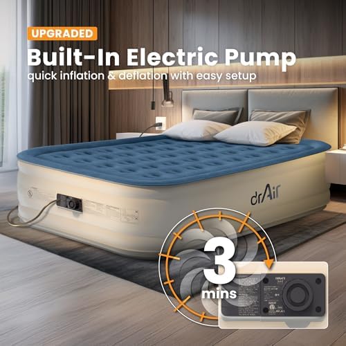 Dr Air Queen Air Mattress with Built-in Pump and Carry Bag 1