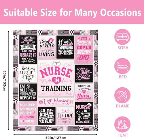Nursing Student Gift Blanket - 60x50 for Women