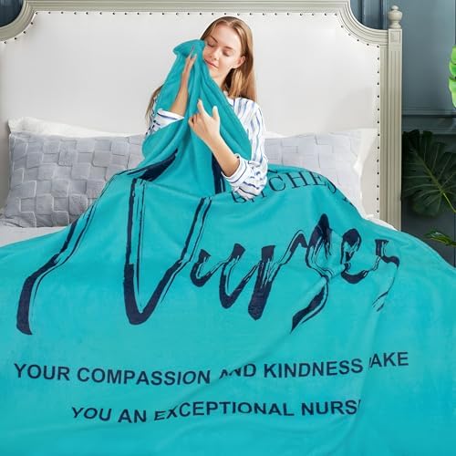 Nurse Appreciation Throw Blanket 60x50 Soft Flannel Fleece for Women