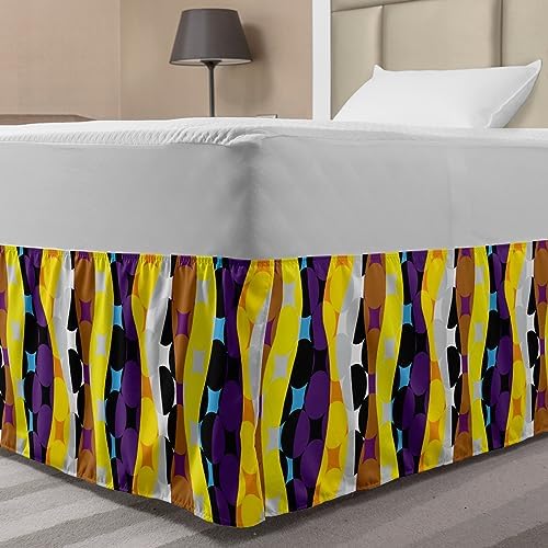 Ambesonne Colorful Bedskirt with Elastic Wrap