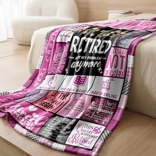 Retirement Throw Blanket for Women 60x50in