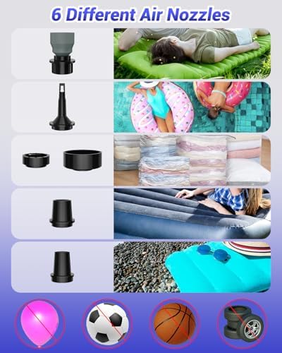 Drmeter Portable Mini Air Pump with Camping Light