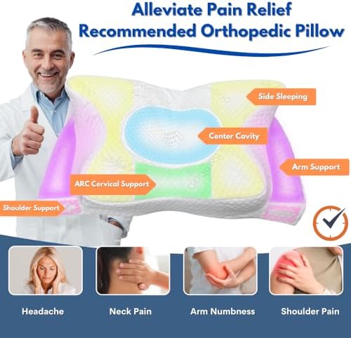DreamField Linen Bamboo Rayon Cervical Neck Pillow for Pain Relief