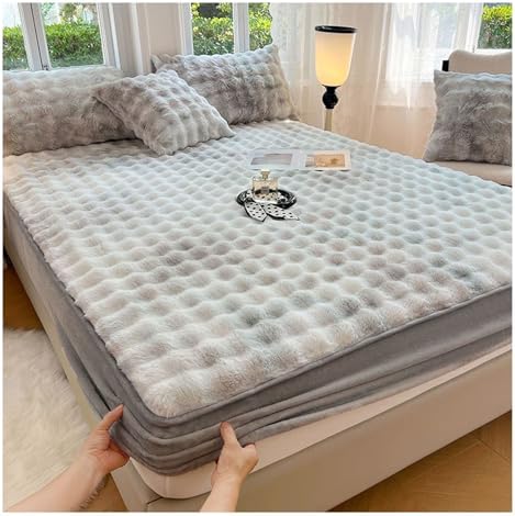 Velvet Fitted Sheet Set with Two Pillowcases for Queen Bed