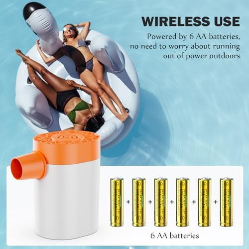 AA Battery Powered Mini Air Pump for Air Mattress and Inflatables