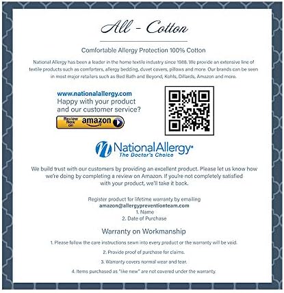 National Allergy Standard 2 Pack Pillowcase White