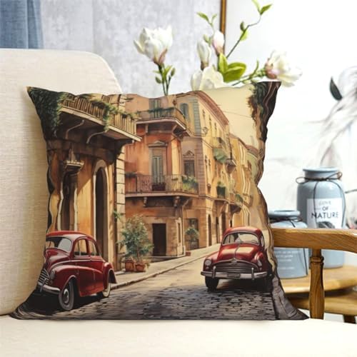 Ogniwo Italian Street Throw Pillow 12x12 Inch Cushion Case