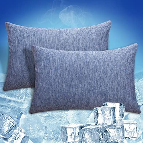 CHOSHOME Cooling Pillow Cases 2 Pack Queen 20x30 Blue