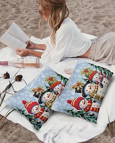 Waterproof Pillow Protector 2 Pack Snowman Snowflake Christmas