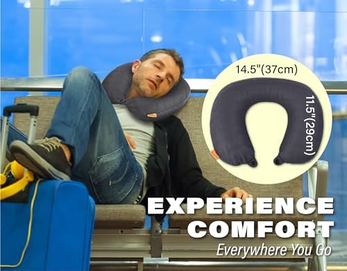 TREKOLOGY Inflatable Travel Neck Pillow for Airplanes
