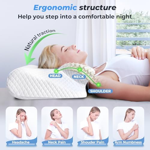 SAHEYER Cervical Neck Pillow for Neck Pain Relief and Snoring Relief