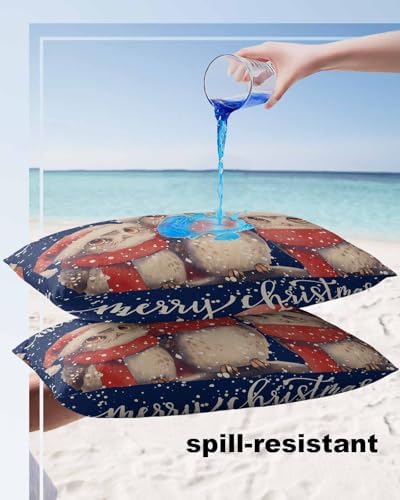 Waterproof Pillow Protectors 2 Pack Dark Blue Retro Design with Zipper