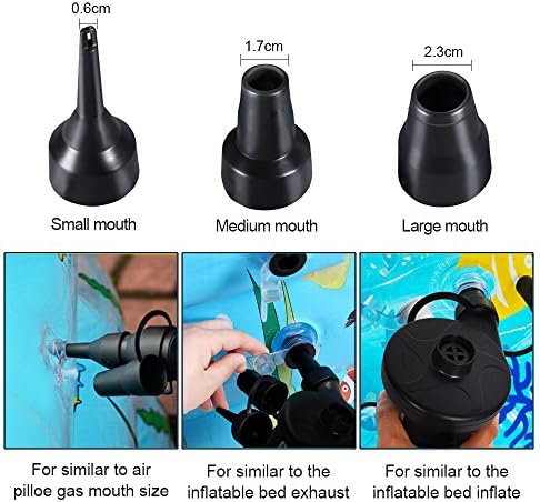 Sanipoe Electric Air Pump with 3 Nozzles and Dual Power
