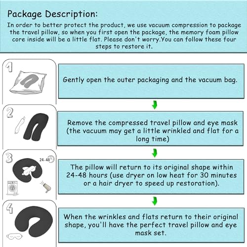 Sexysamba Pure Memory Foam Travel Pillow Set - Purple