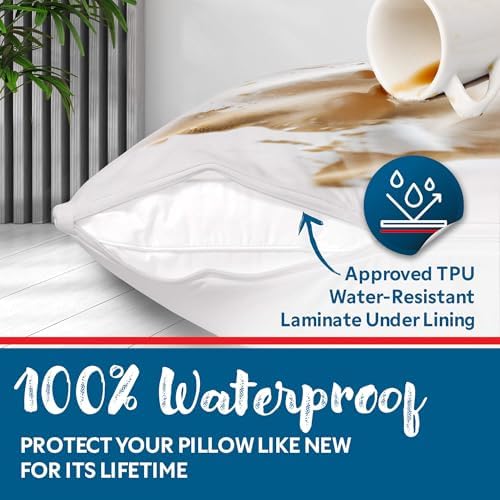 Guardmax Jersey Knitted Throw Pillow Protector - 2 Pack Waterproof Hypoallergenic