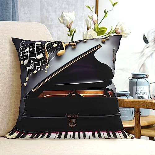 Ogniwo Music Note Pianos Throw Pillow 12x12 Inch