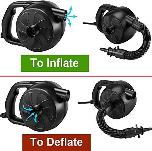 BUYMAX Electric Air Pump 300W Black with 5 Nozzles