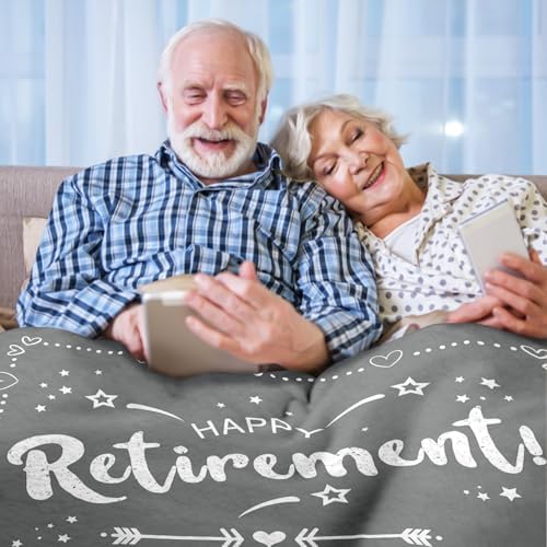 Retirement Throw Blanket - Cozy Grey 50x60 Inches