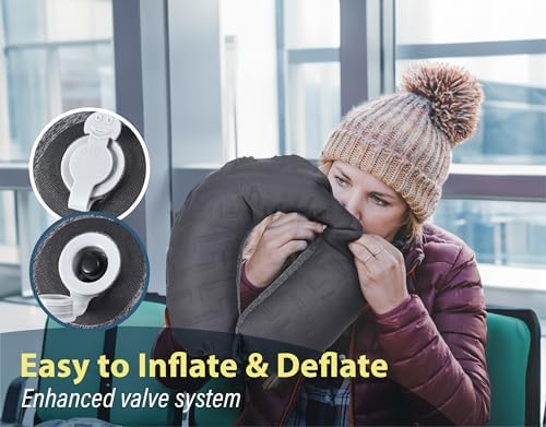 TREKOLOGY Inflatable Travel Neck Pillow for Airplanes