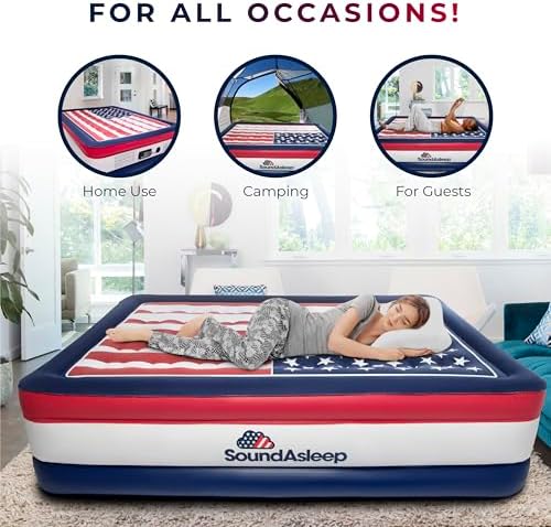 SoundAsleep Dream Series Queen Air Mattress with ComfortCoil Tech Built-in Pump
