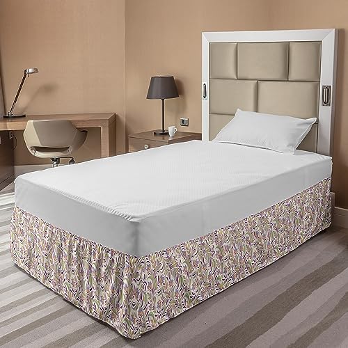Ambesonne Abstract Bedskirt with Spring Flowers Design