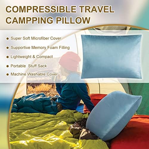 Ivellow Memory Foam Travel Pillow for Camping and Travel