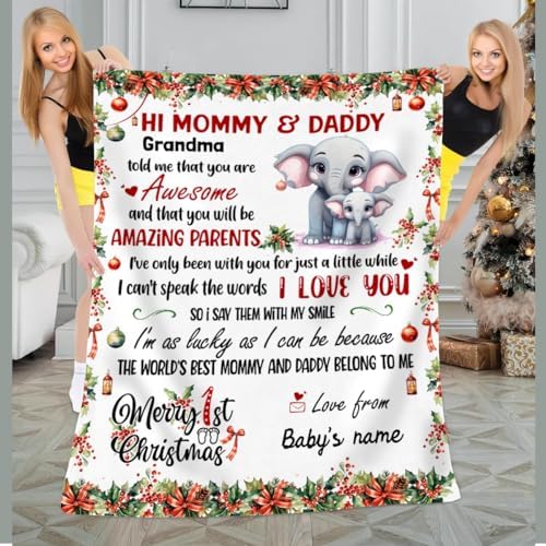 Custom Mommy Blanket with Personalized Messages and Names