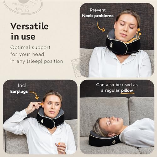 TRAVARA Travel Pillow with 360 Memory Foam Support