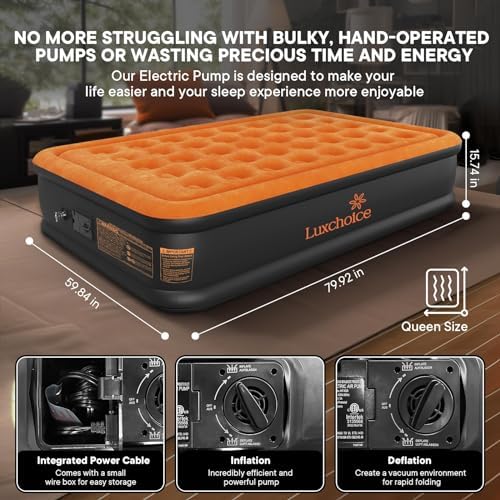 Luxchoice Air Mattress with Built-in Pump