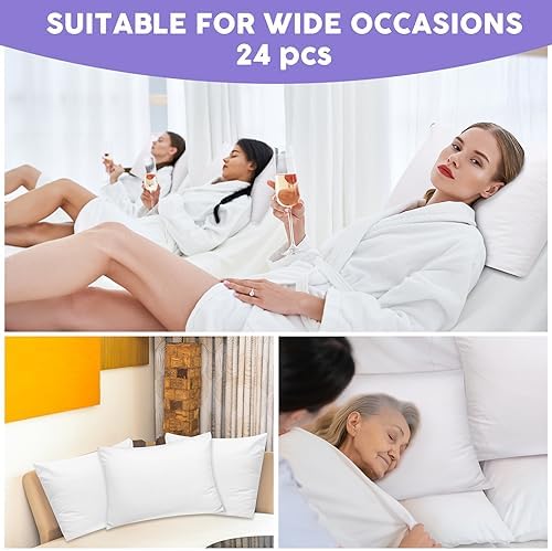 Shimeyao 24 Pcs Zippered Pillow Protectors White