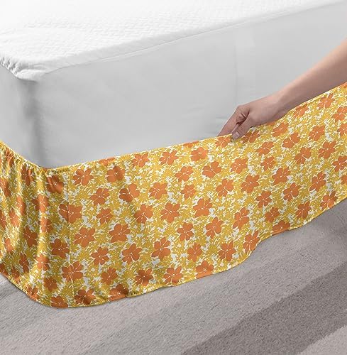Ambesonne Spring Bed Skirt with Flower Petals Design 1