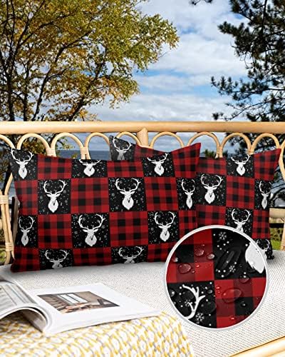 Waterproof Pillow Protector 2 Pack - Red Buffalo Plaid