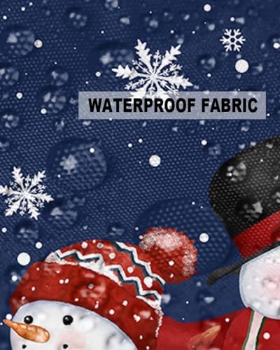 Waterproof Pillow Protector 2 Pack - Navy Blue Christmas Snowman Design