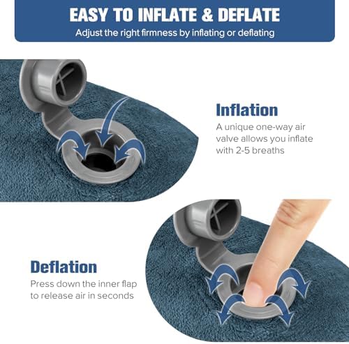 Rewondah Inflatable Travel Pillow - Neck Support Portable Washable