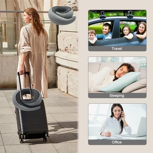 2024 Travel Neck Pillow with Chin Wrap and Memory Foam Comfort