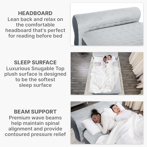 SleepLux Queen Air Mattress with Headboard and USB Charger