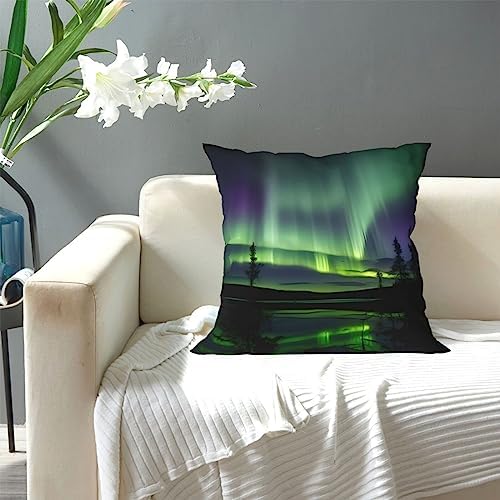 Ogniwo Dark Northern Lights Throw Pillow 12x12 Inch
