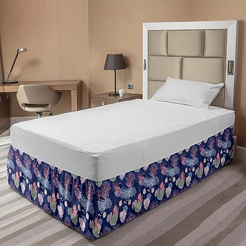 Ambesonne Nautical Bedskirt with Coral Reef Pattern